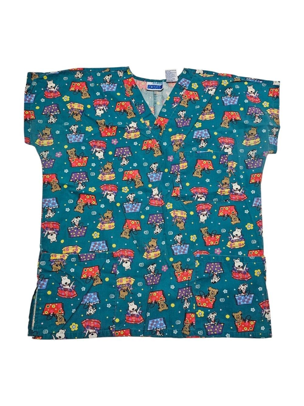 Scrub Top Puppy Dogs Medium